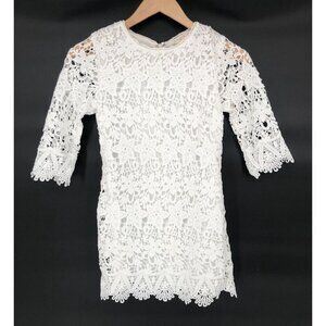 Hayden Girls White Lace Overlay Dress Girls 9/10 Back Zipper Easter Dance Church